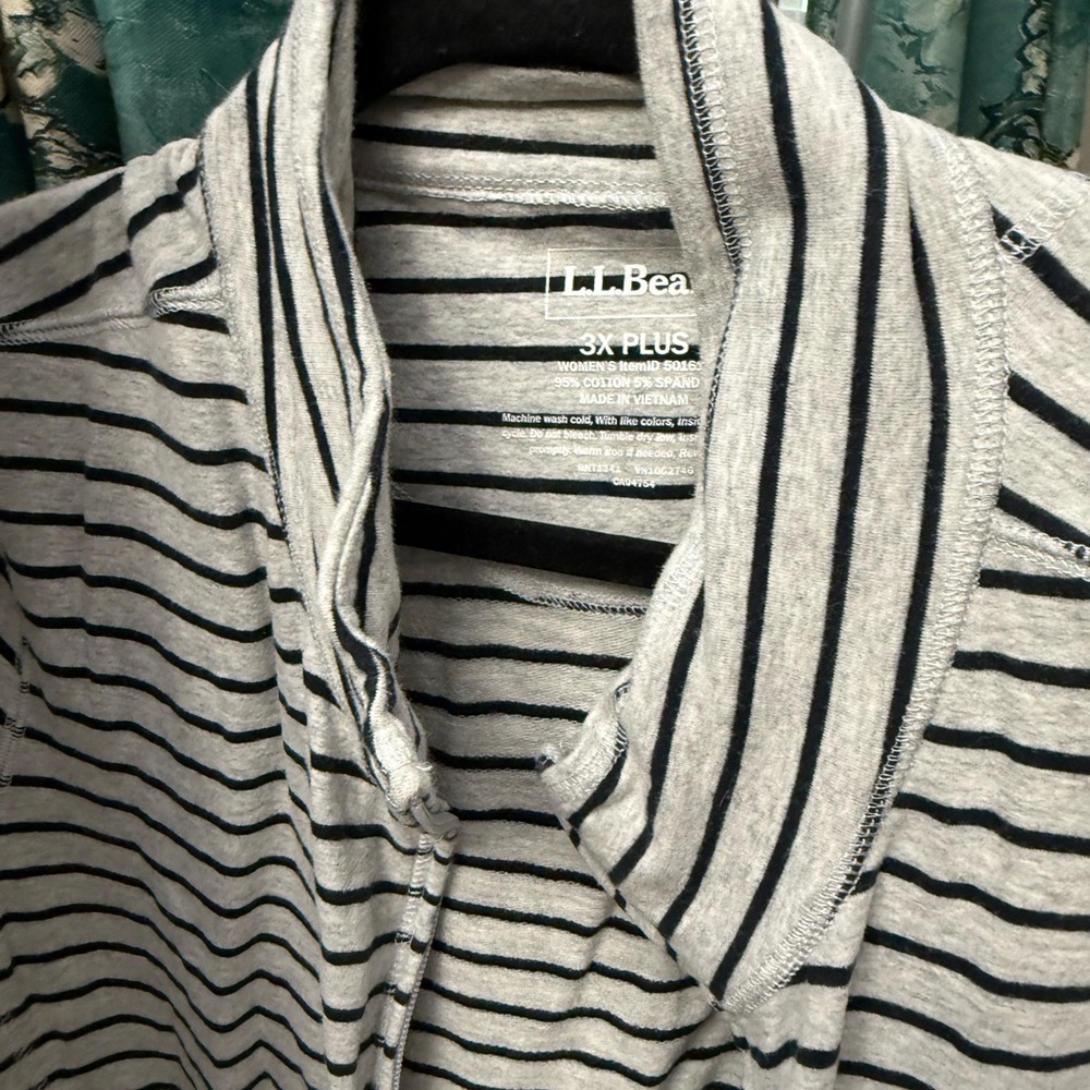 L.L. Bean Gray and Black Zip Up Sweater